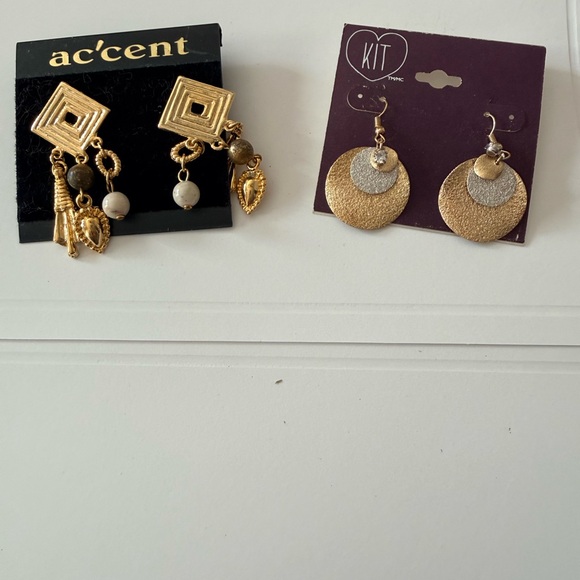 Kong Jewelry - Kong Gold-Tone Round Dangle Earrings